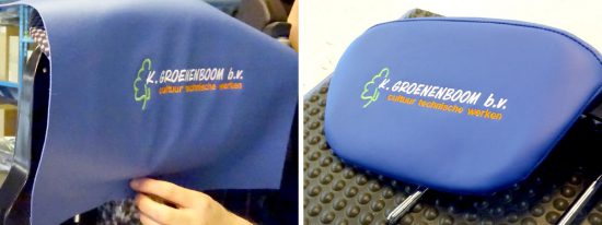 Eigen logo op Grammer stoel