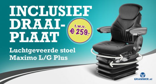 Grammer - De luchtgeveerde stoel Grammer Maximo L/G Plus met draaiplaat.
